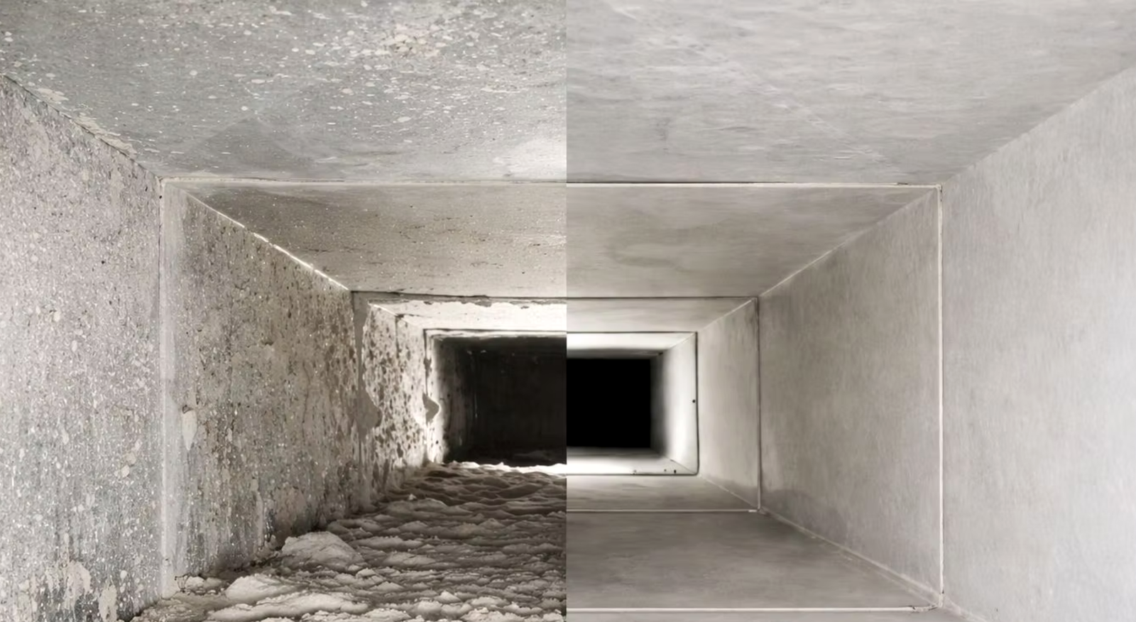 Before and after air duct cleaning results